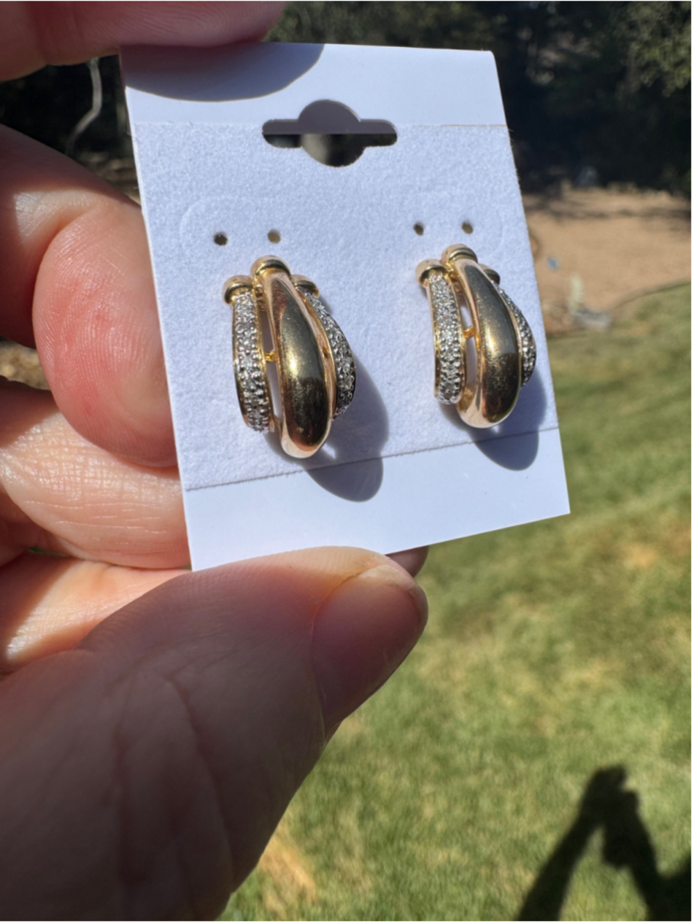 Gold-tone and crystal Earrings on posts